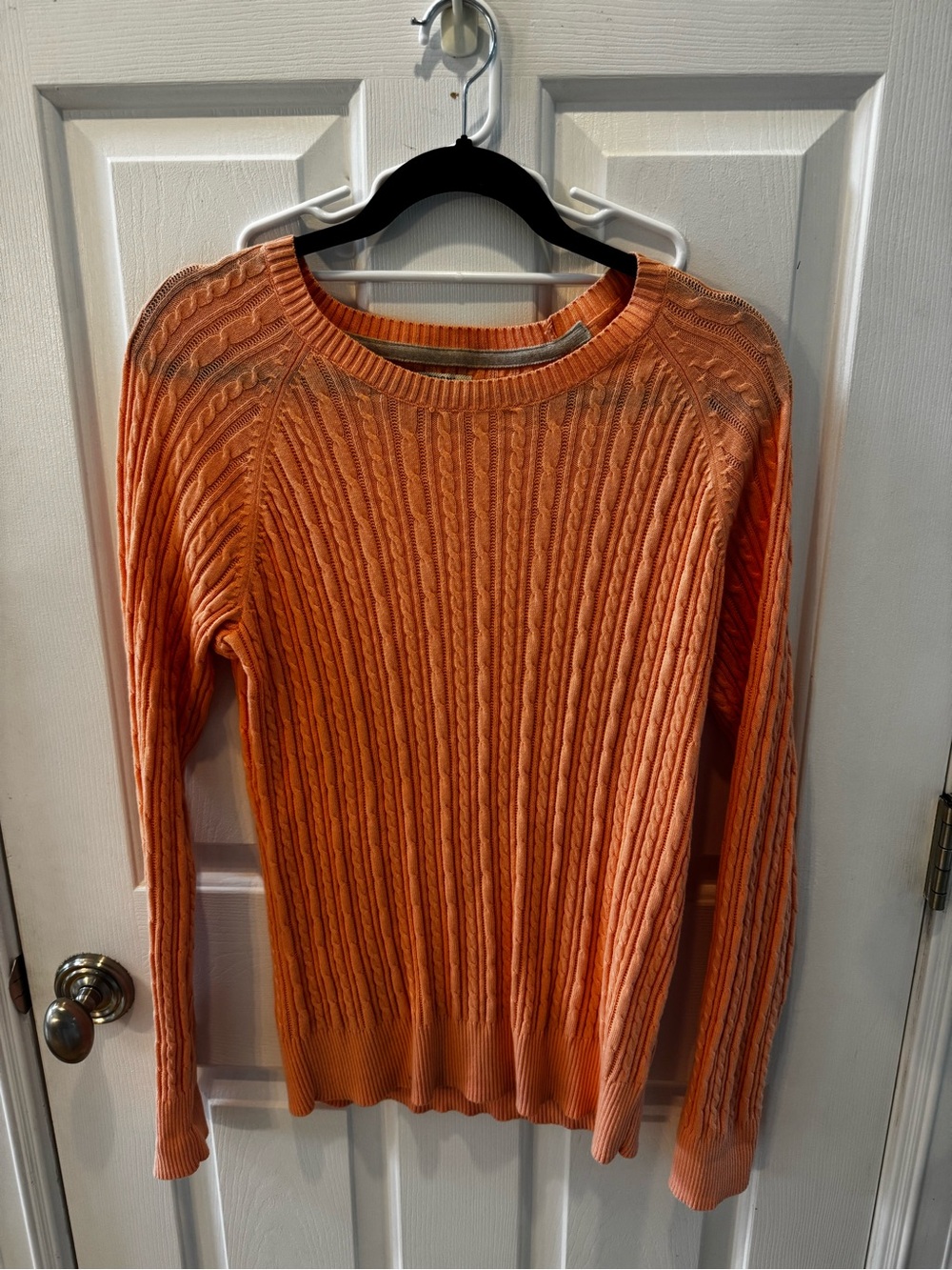 Peach Cable-Knit Women's Sweater